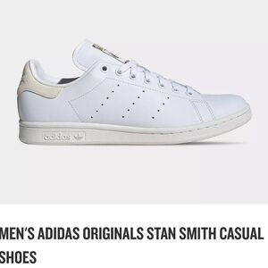 Adidas Stan Smith White and Cream Casual Shoes, size 10.5 men’s